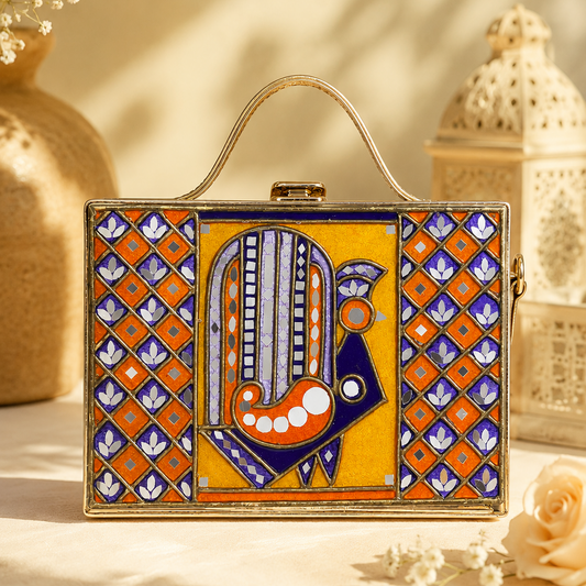 Rangrez Handcrafted Lippan Art Rectangle Box Sling Bag