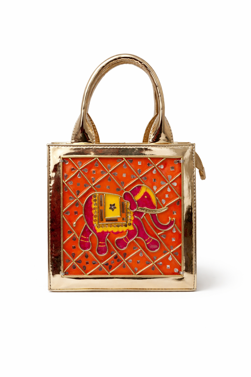 Elephant Handcrafted Lippan Art Handbag/ Sling