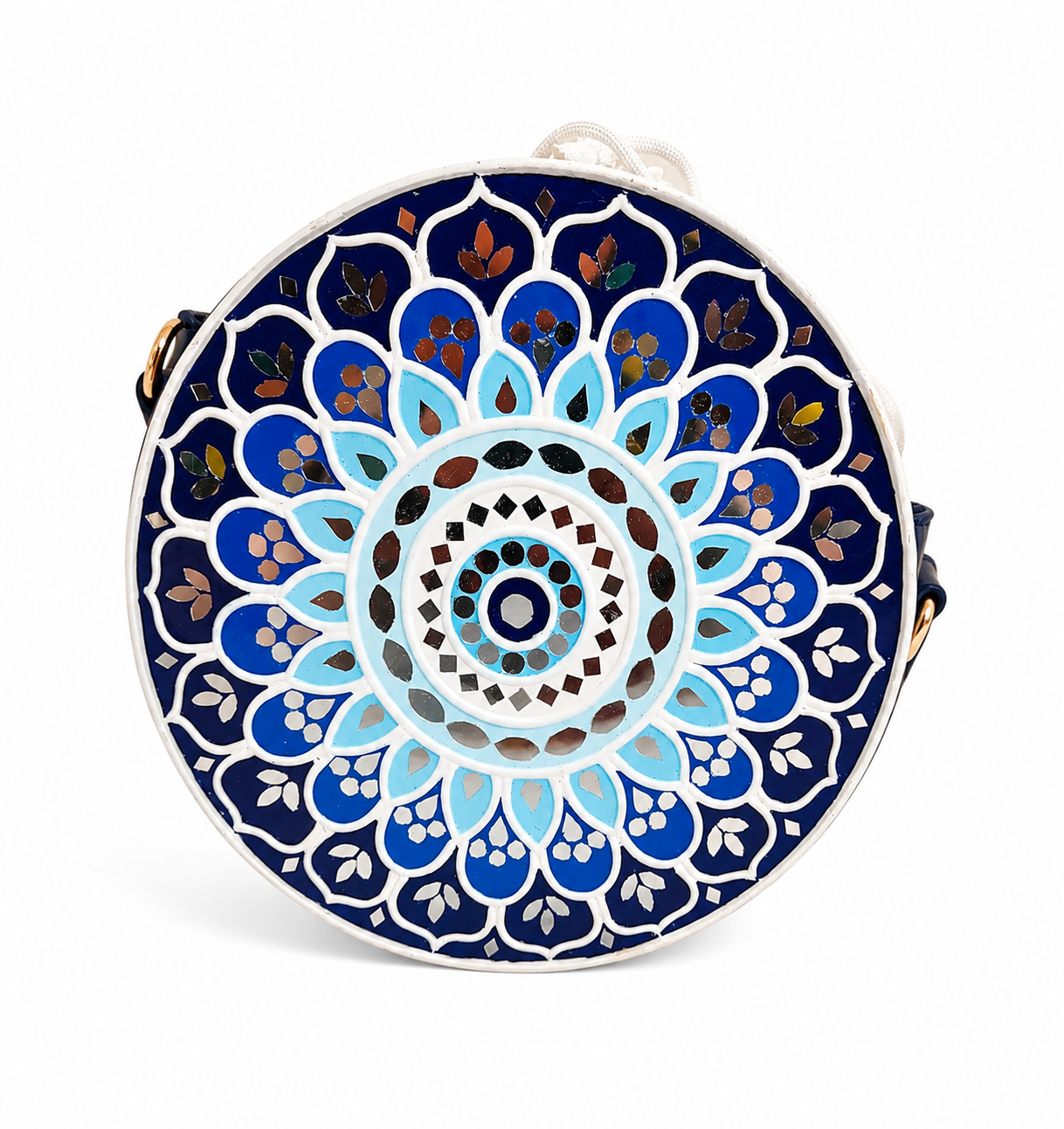 Blue Horizon Circle Potli Lippan Art Bag
