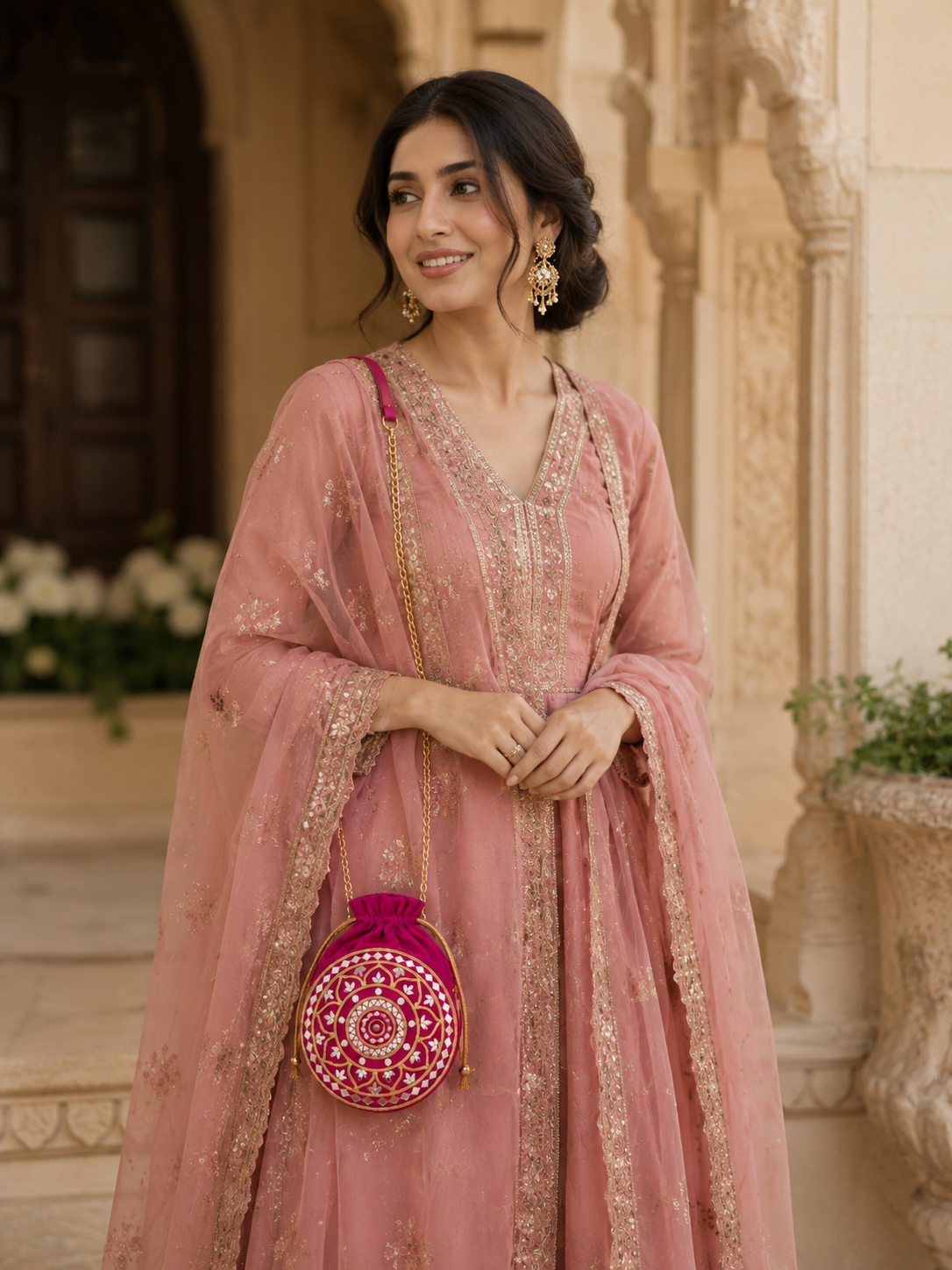 Blossom Pink Medium Mandala Lippan Art Circle Sling