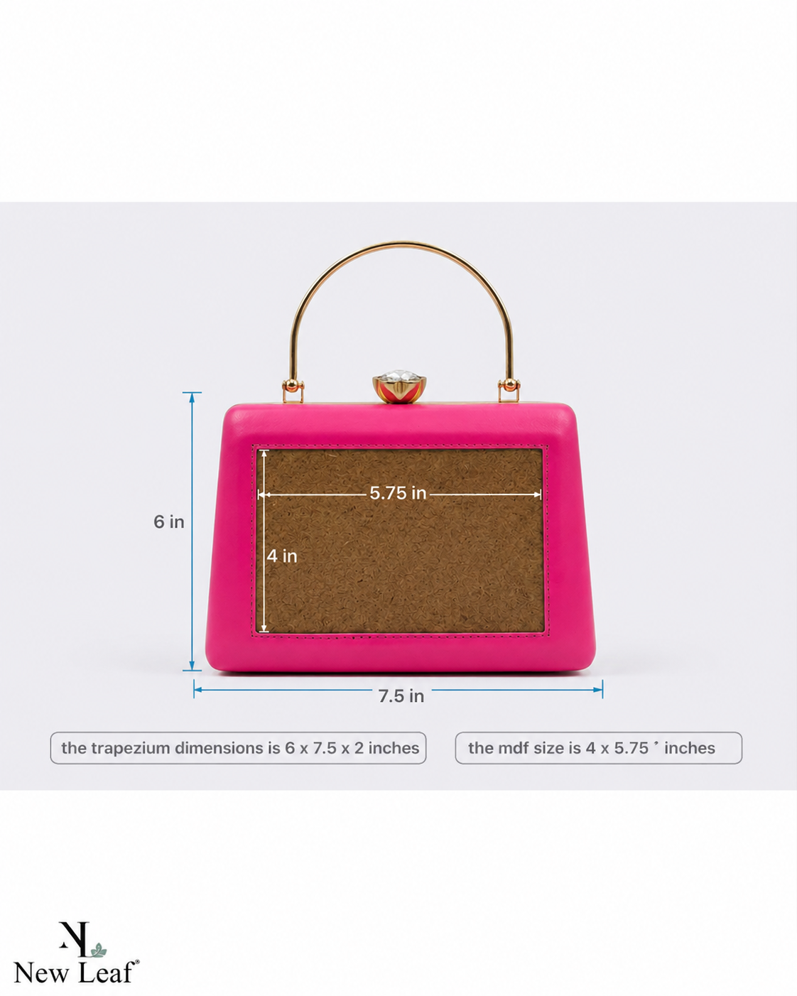 Pink Trapezium Clutch Sling – Plain Handcrafted Bag