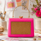 Pink Trapezium Clutch Sling – Plain Handcrafted Bag