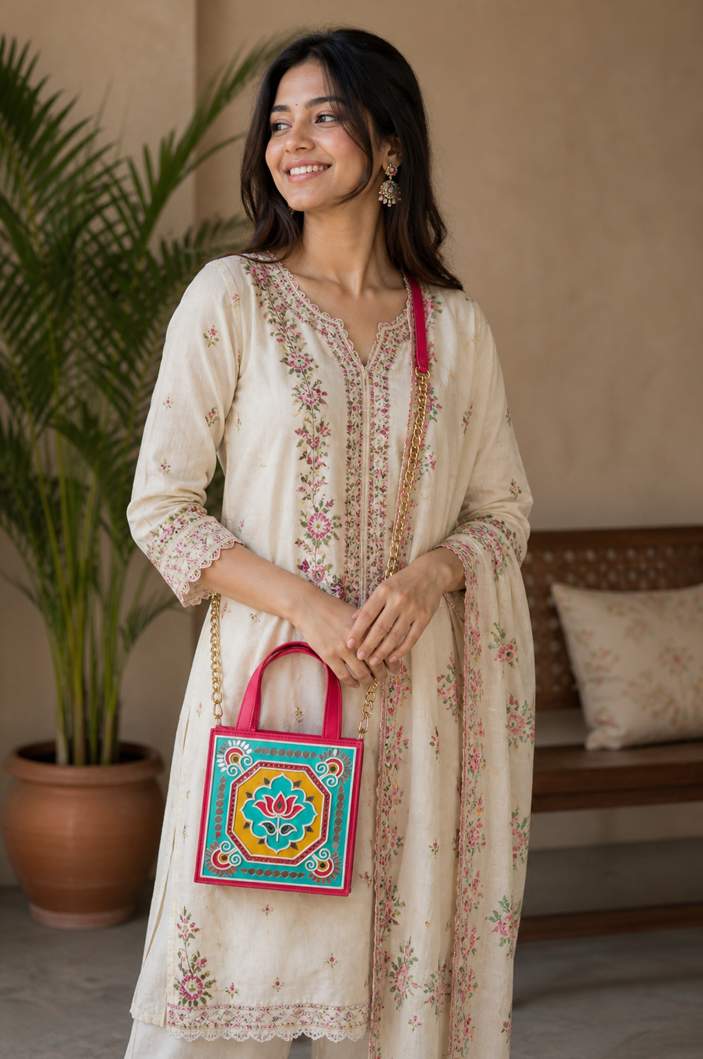 Lotus Mini Handcrafted Handbag