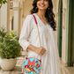 Bird Lippan Art Handcrafted Circle Potli Bag