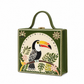Toucans Bird Handcrafted Lippan Art Box Bag