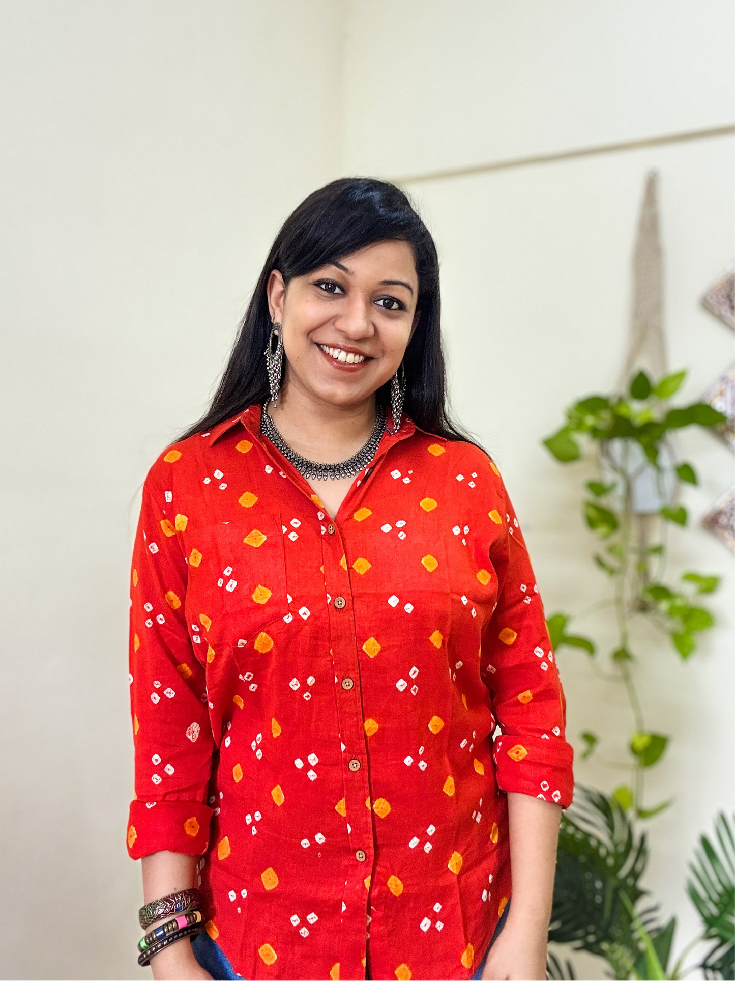 Kesariya Handcrafted Pure Bandhani Unisex Shirt