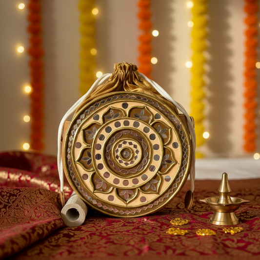 Mocha Mousse Circle Medium Lippan Art Potli Sling