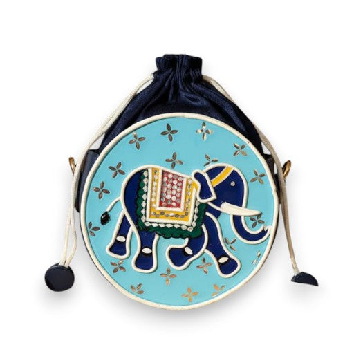 Elephant Medium Lippan Art Potli Sling