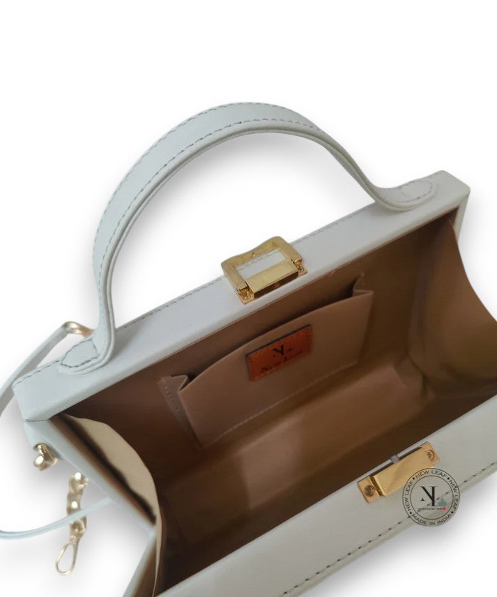 White Tree Square Lippan Art Box Bag