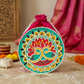 Peacock Lippan Art Handcrafted Circle Potli Bag
