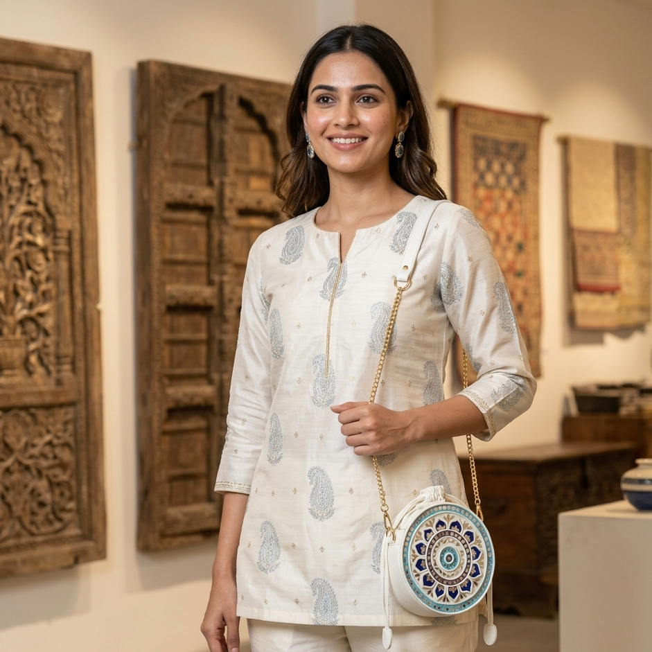 Ocean Waves Medium Lippan Art Potli Sling