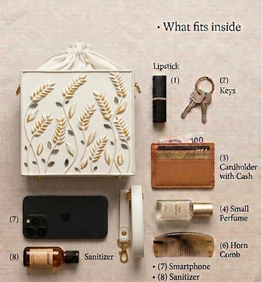 Galmour White Lippan Art Potli Sling