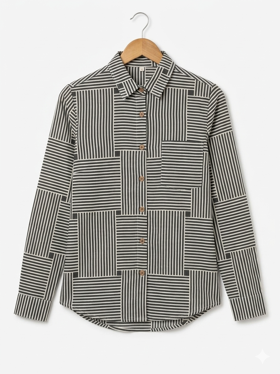 Black Stripes Full Sleeves Unisex Shirt
