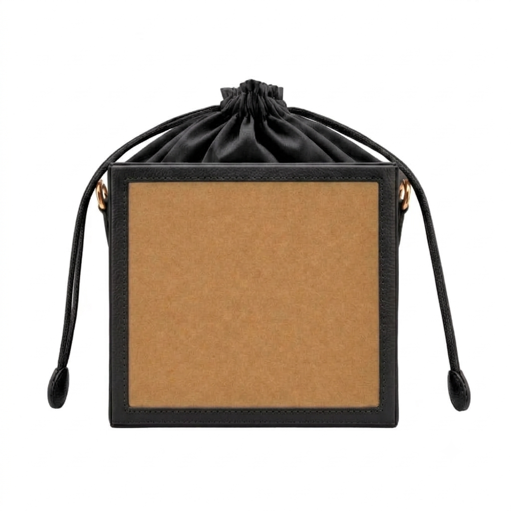 New Leaf  Black  Square Potli Sling – Plain Handcrafted Bag