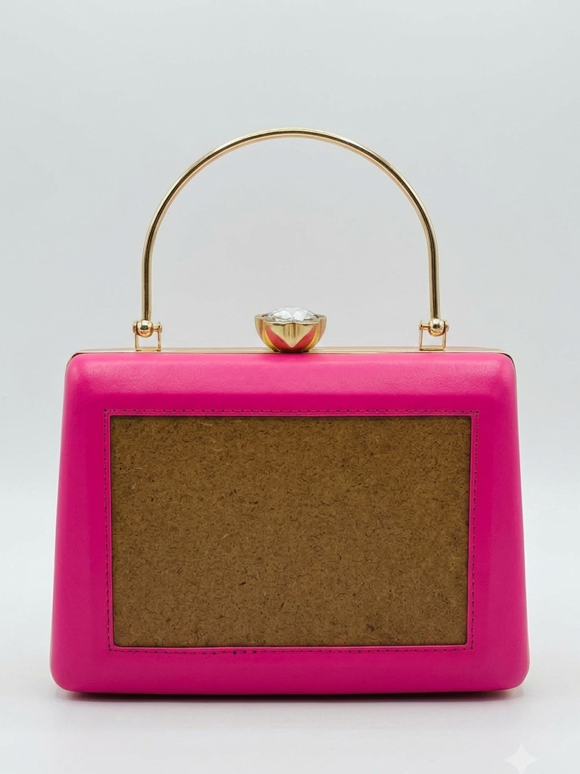 Pink Trapezium Clutch Sling – Plain Handcrafted Bag