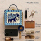 Elephant Lippan Art Handcrafted Square Box Bag