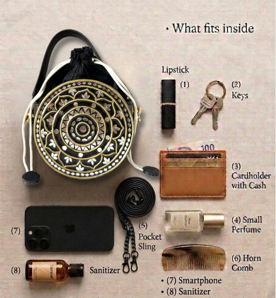 Glamour Lippan Art Medium Potli Sling Bag