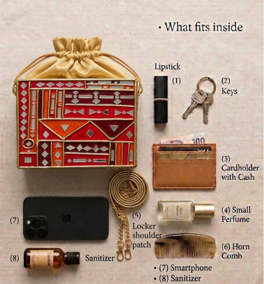 Bridal Lippan Art Medium Potli Sling
