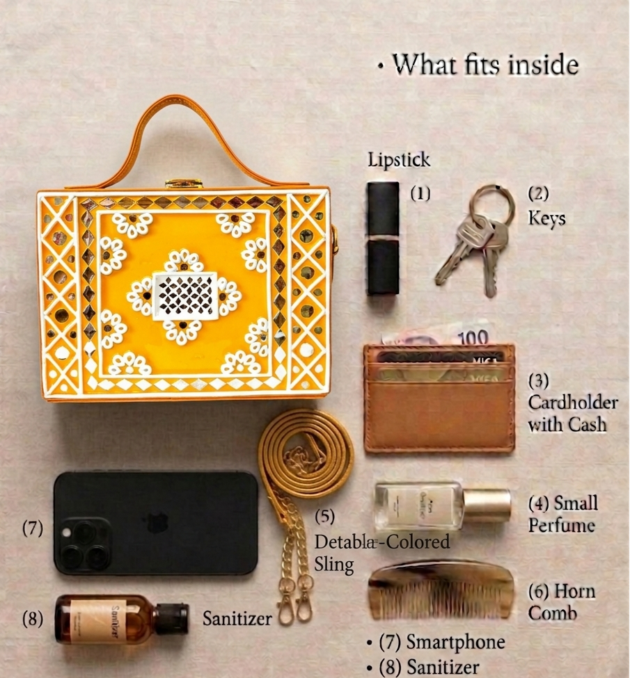 Sunflower Lippan Art Handcrafted Box Bag