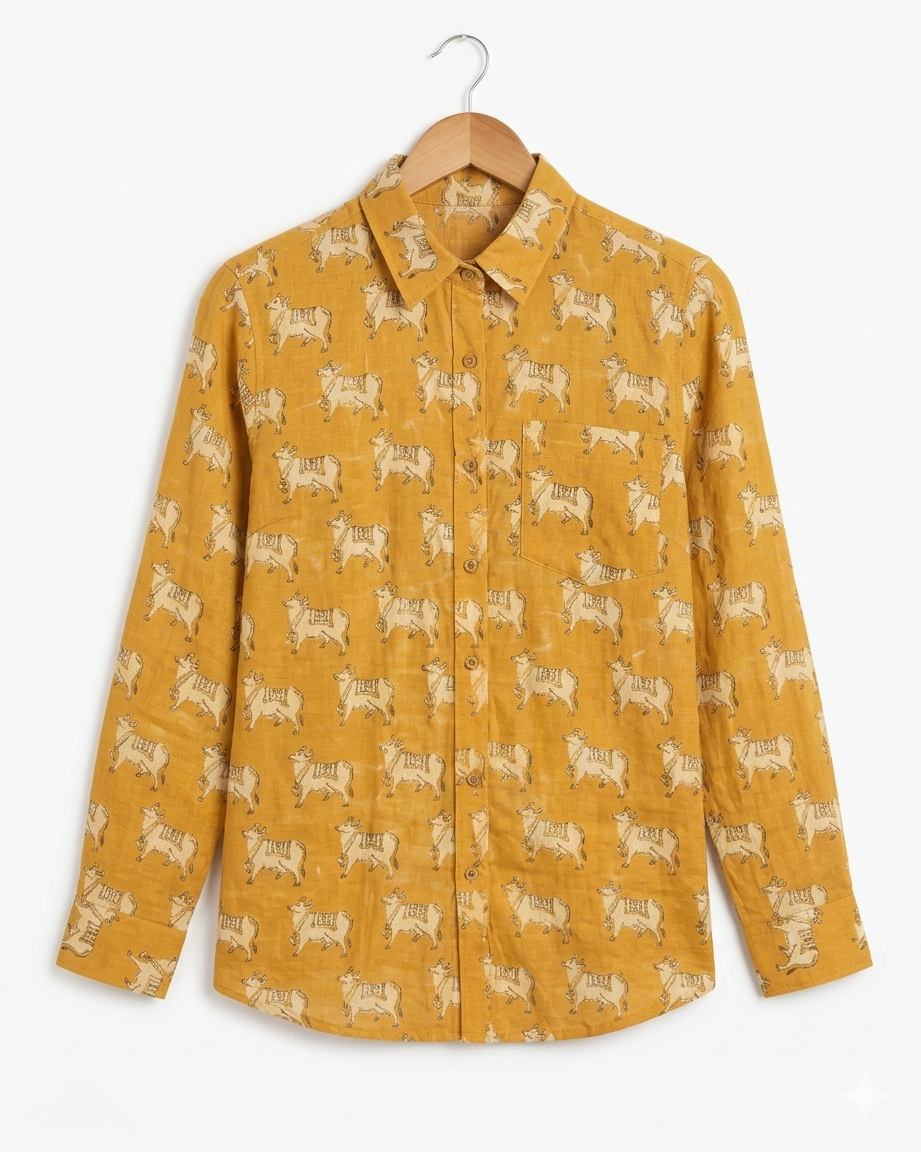 Yellow Cow  Full Sleeves Unisex Shirt