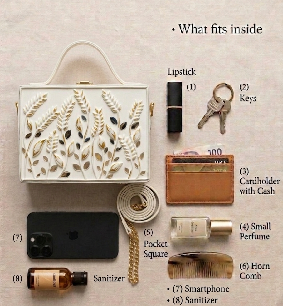 Bloom Lippan Art Handcrafted Rectangle Box Bag