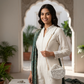 Classic White Semi Circle Lippan Art Potli Sling