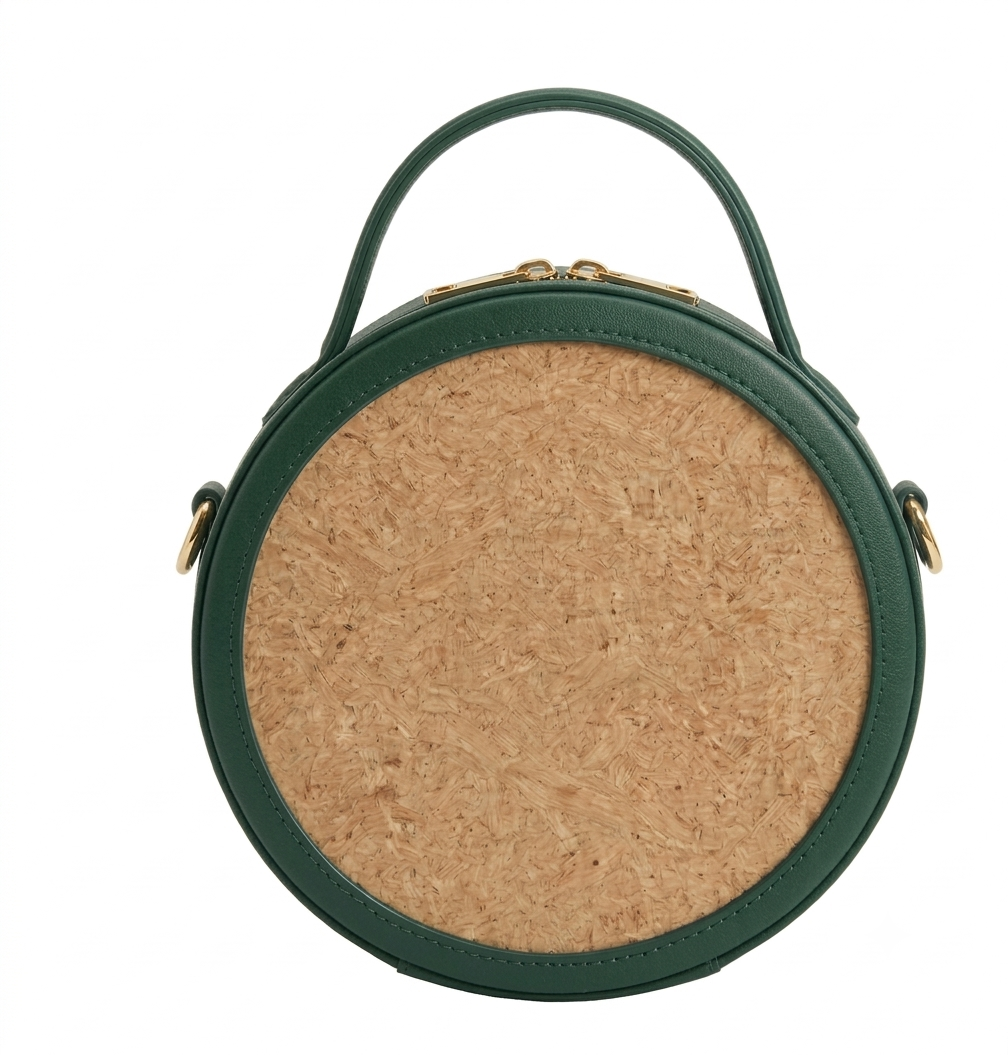 New Leaf Dark Green Circle Handbag / Sling – Plain Handcrafted Bag