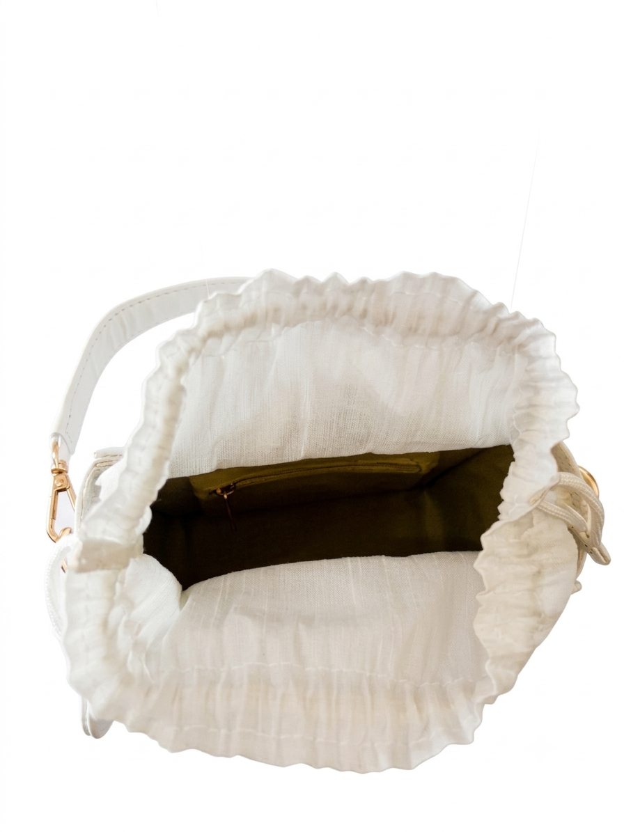 New Leaf White Square Potli Sling – Plain Handcrafted Bag