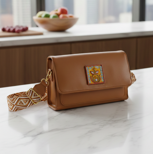 Terra Mosaic Handcrafted Lippan Art Mini Wallet Sling