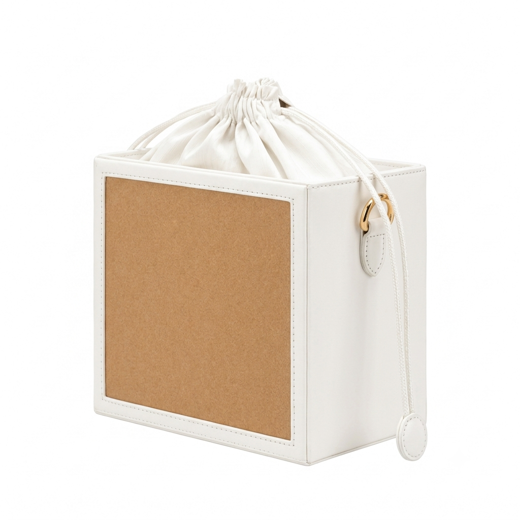 New Leaf White Square Potli Sling – Plain Handcrafted Bag