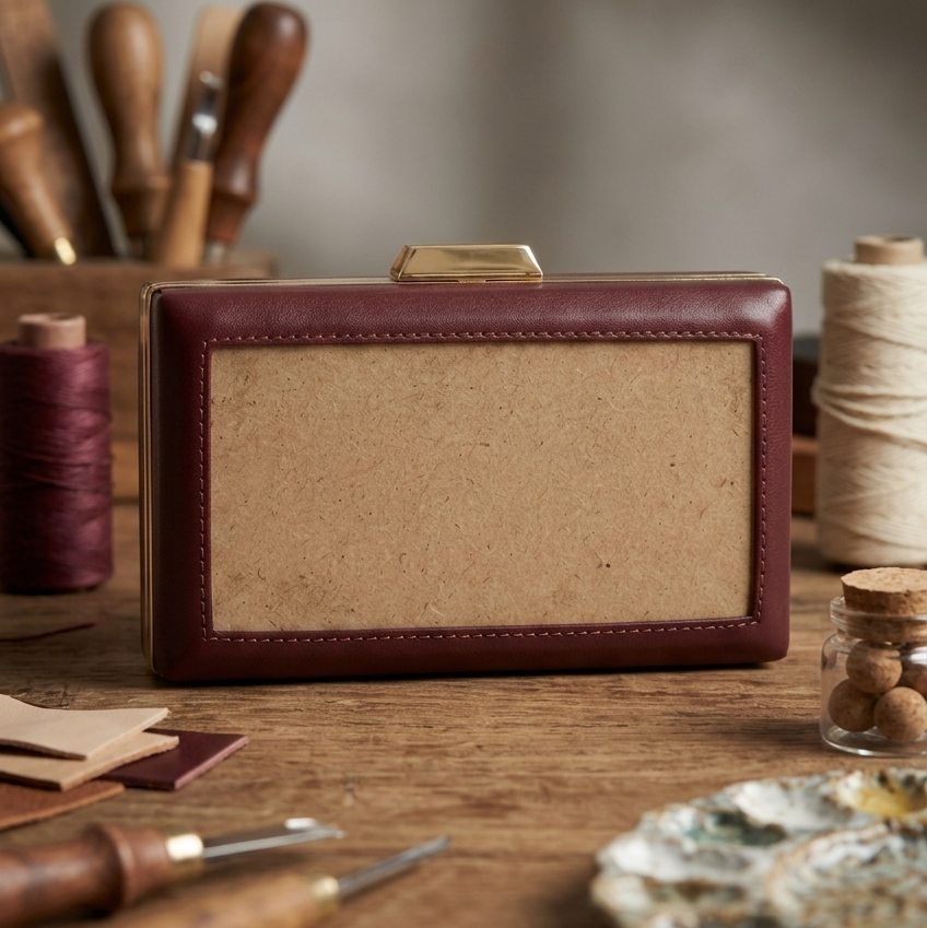 Maroon Rectangle Clutch Sling – Plain Handcrafted Bag