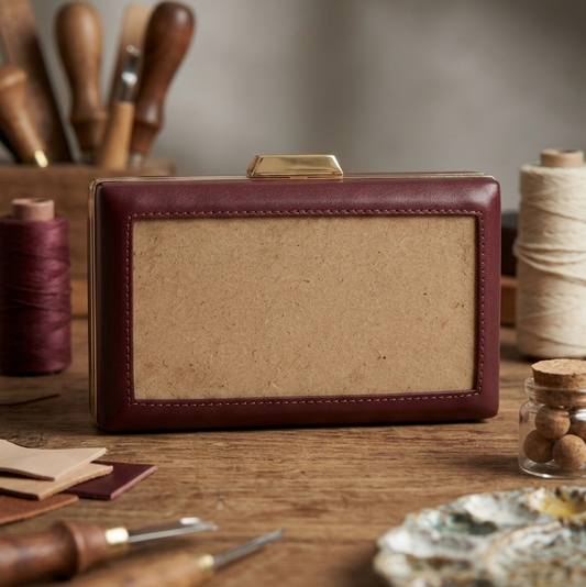 Maroon Rectangle Clutch Sling – Plain Handcrafted Bag