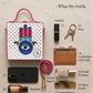Hamsa Square Lippan Art Handcrafted Box Bag