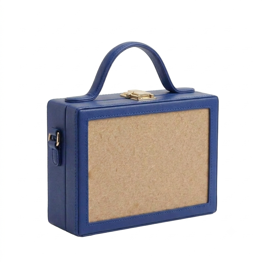 New Leaf Blue Rectangle Box Sling – Plain Handcrafted Bag