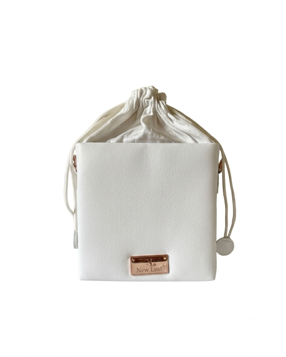 New Leaf White Square Potli Sling – Plain Handcrafted Bag