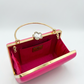 Pink Trapezium Clutch Sling – Plain Handcrafted Bag