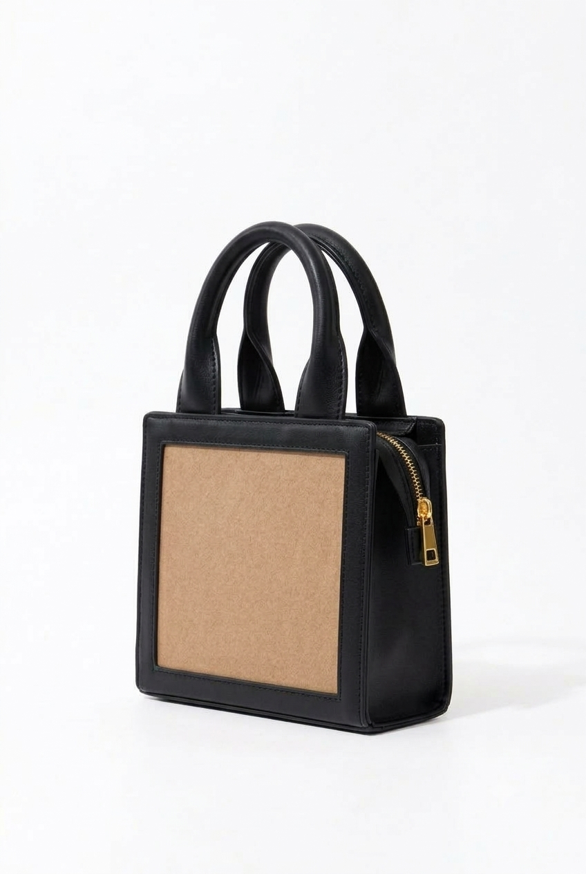 New Leaf Black Handbag / Sling – Plain Handcrafted Bag