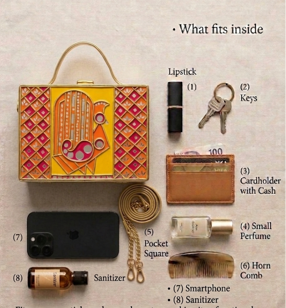 Festive Bird  Lippan Art Rectangle Box Sling Bag