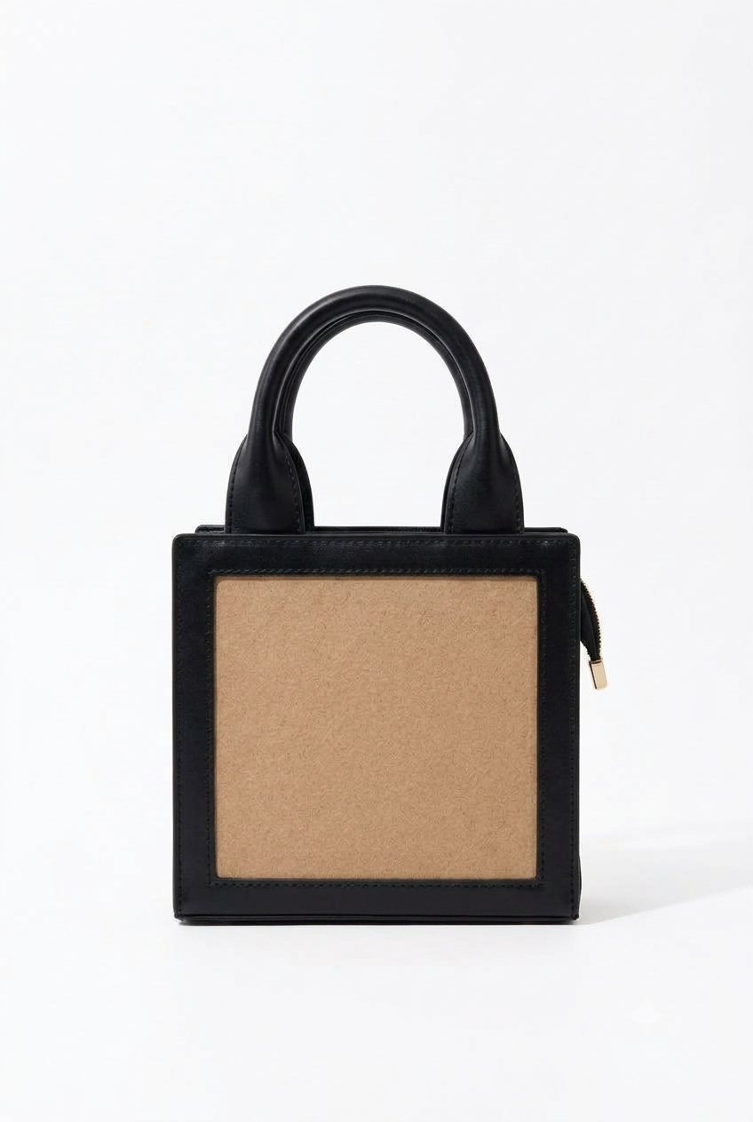 New Leaf Black Handbag / Sling – Plain Handcrafted Bag