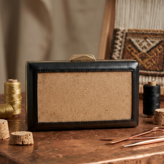Black Rectangle Clutch Sling – Plain Handcrafted Bag