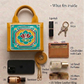 Lotus Bloom Zipper Lippan Art Handbag Sling