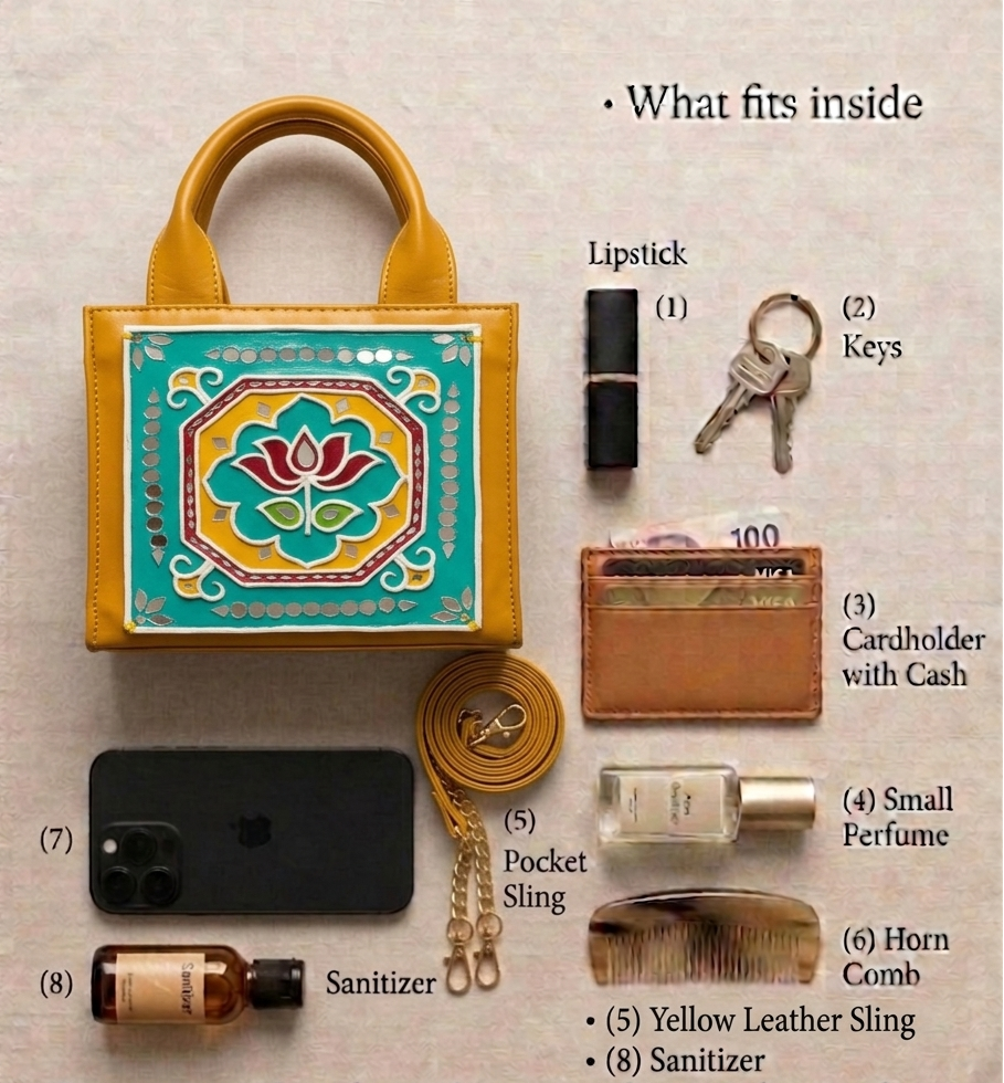 Lotus Bloom Zipper Lippan Art Handbag Sling
