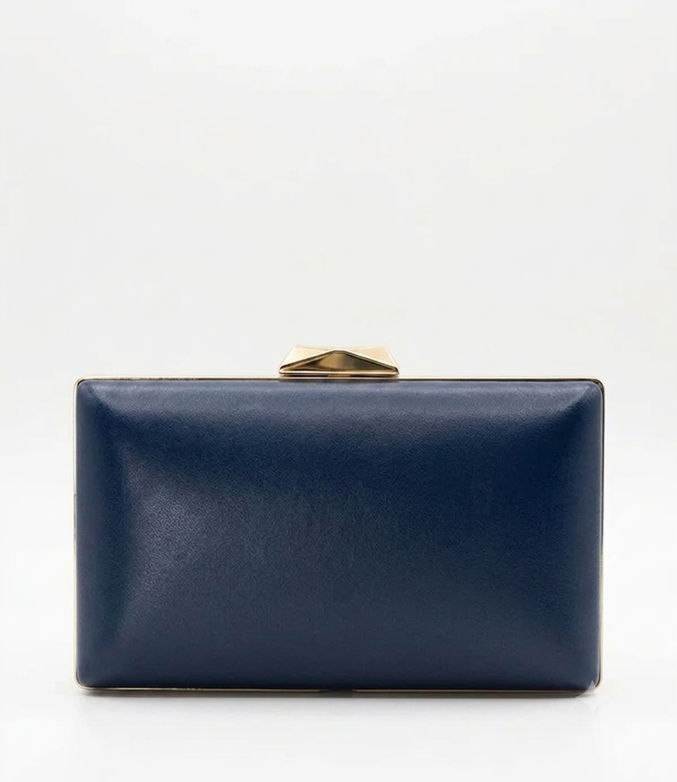 Navy Blue Rectangle Clutch Sling – Plain Handcrafted Bag