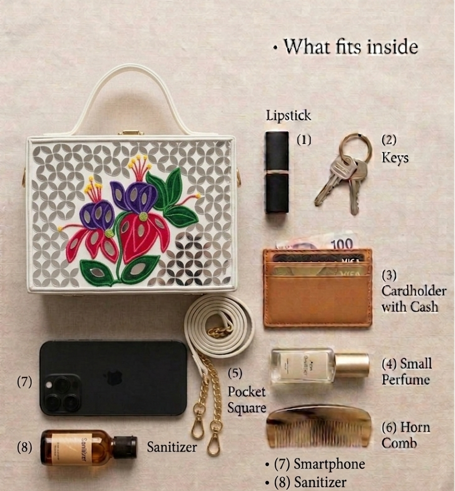 Flora Lippan Art Handcrafted Rectangle Box Bag
