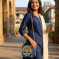 Peacock Grace Lippan Art Medium Potli Sling
