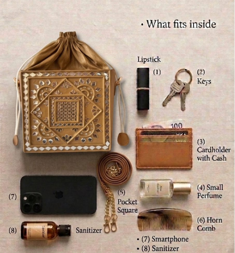 Mocha Mousse Medium Lippan Art Potli Sling Bag