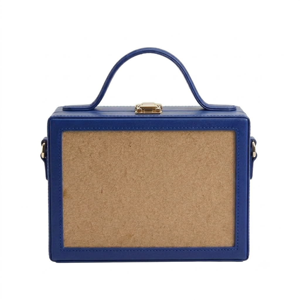 New Leaf Blue Rectangle Box Sling – Plain Handcrafted Bag