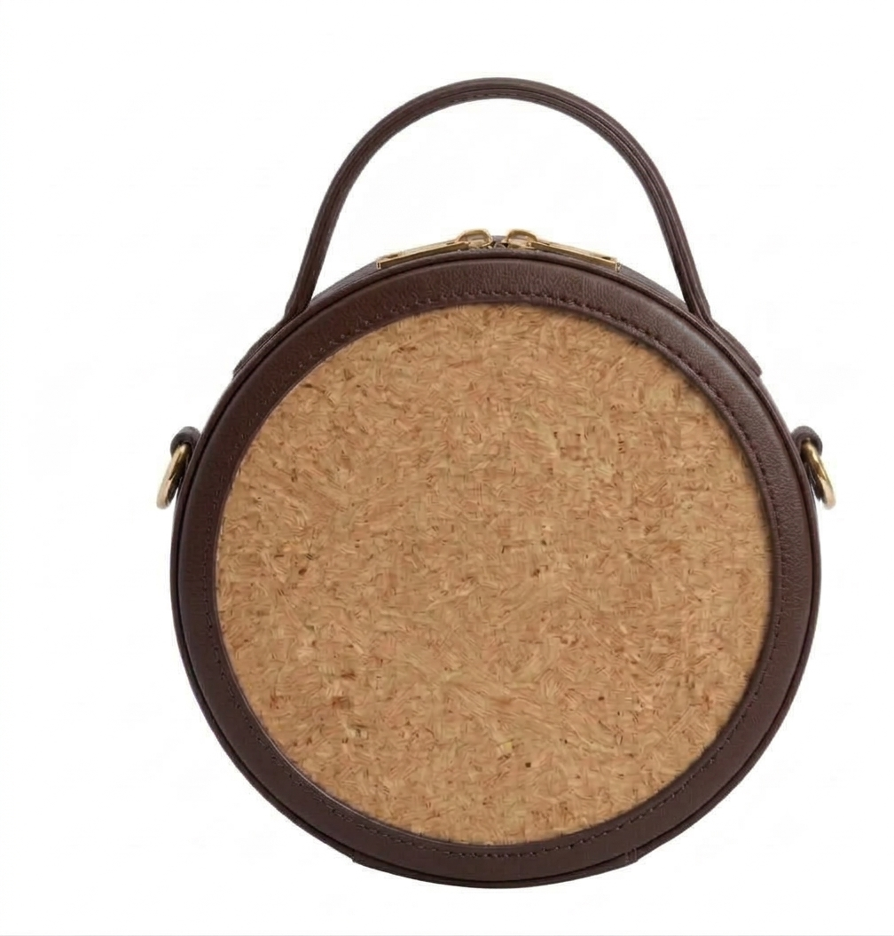 New Leaf Brown Circle Handbag / Sling – Plain Handcrafted Bag