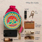Peacock Bloom Lippan Art Handcrafted Circle Potli Bag