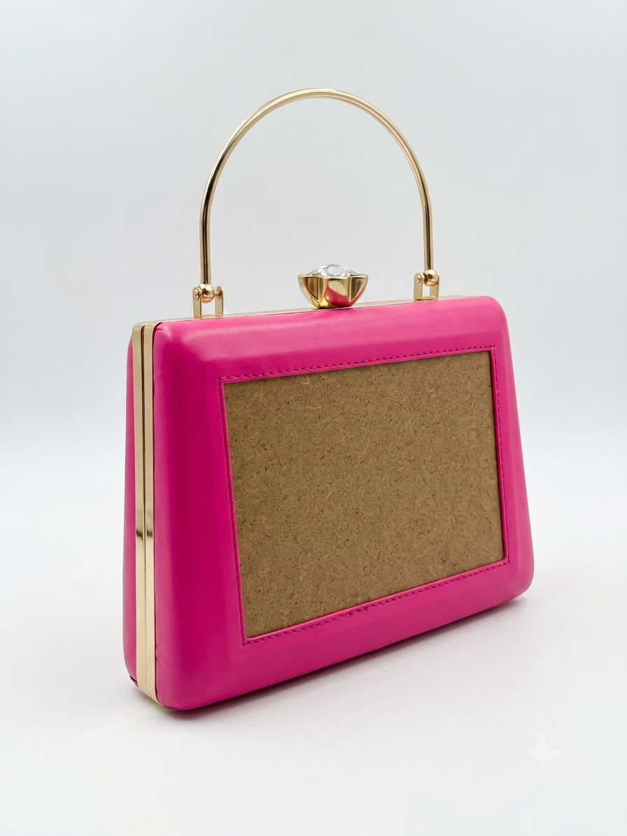Pink Trapezium Clutch Sling – Plain Handcrafted Bag